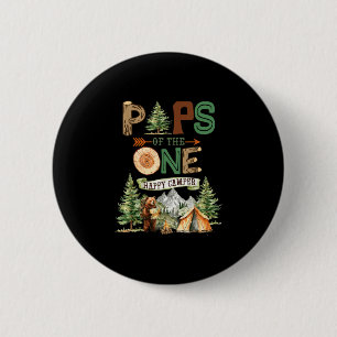 Badge Rond 5 Cm Pops du joyeux campeur 1er anniversaire camping 