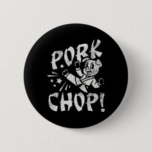 Badge Rond 5 Cm Porc Côtes Sarcastique Karaté Cochon 
