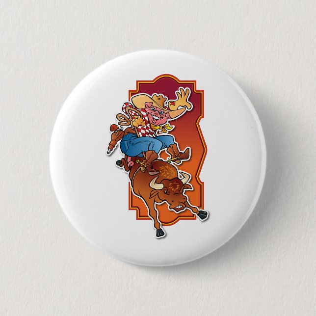 Badge Rond 5 Cm Porc de Bronco (Devant)