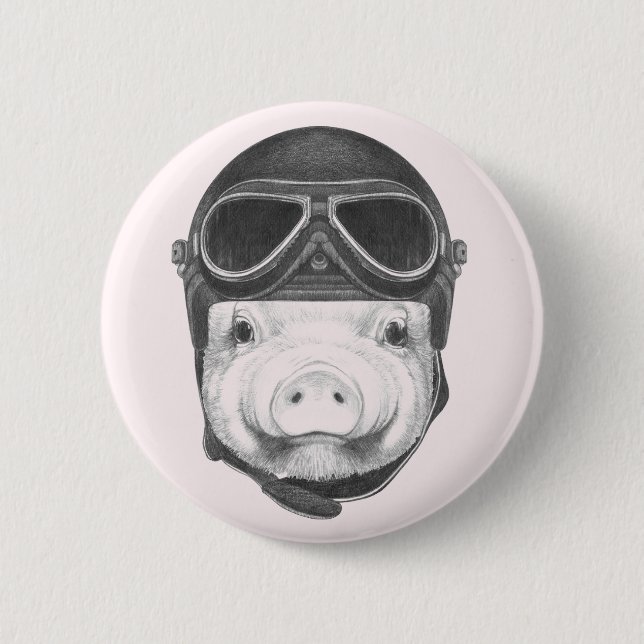 Badge Rond 5 Cm Porc de casse-cou (Devant)