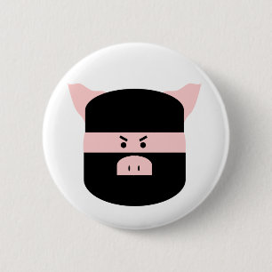 Badge Rond 5 Cm Porc de Ninja !