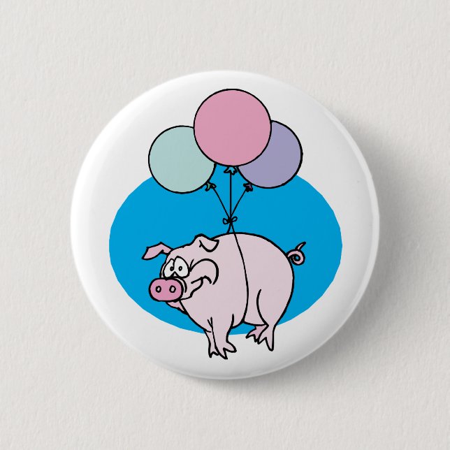 Badge Rond 5 Cm Porc de partie de vol (Devant)