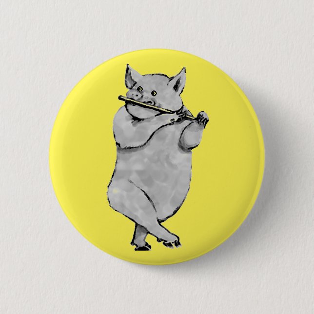 Badge Rond 5 Cm Porc drôle (Devant)