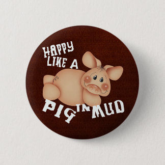 Badge Rond 5 Cm Porc heureux