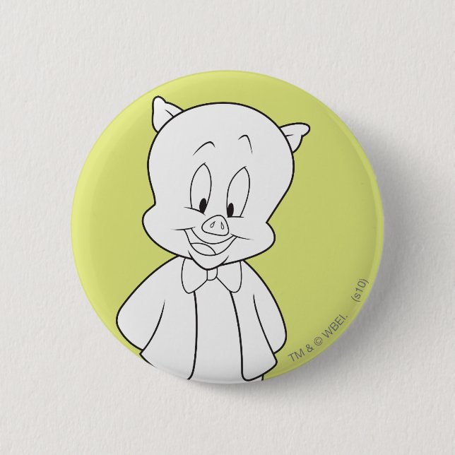 Badge Rond 5 Cm Porky Hello Friend (Devant)