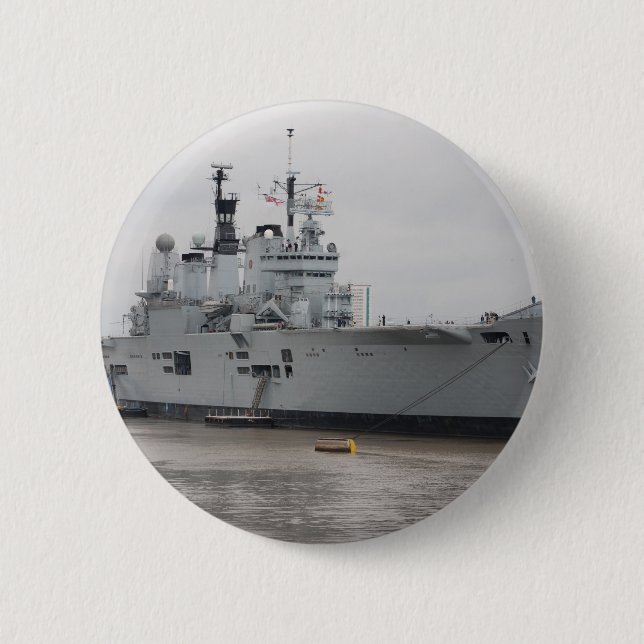 Badge Rond 5 Cm Porte-avions britannique (Devant)