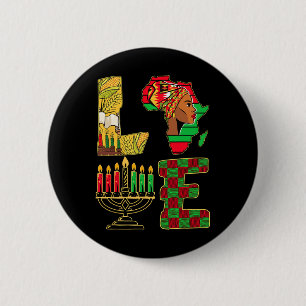 Badge Rond 5 Cm Porte-bougies Kwanzaa Kinara Nguzo Saba Am africai