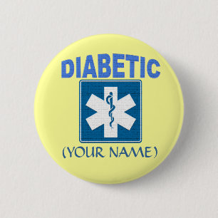 BADGE ROND 5 CM PORTE - CLÉ DIABÉTIQUE