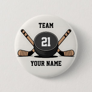 Badge Rond 5 Cm Porte-clés personnalisé de palet et bâtons de hock