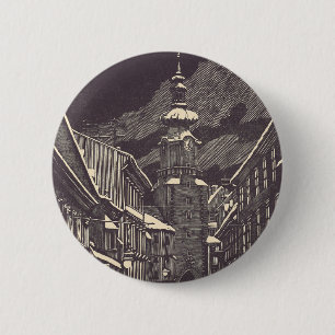 Badge Rond 5 Cm Porte de Michálska à Tour médiévale de Bratislava