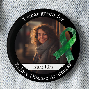 Badge Rond 5 Cm Porter du vert pour une photo de sensibilisation à