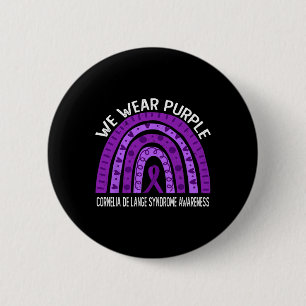 Badge Rond 5 Cm Porter Le Violet Pour L'Accompagné Du Syndrome De