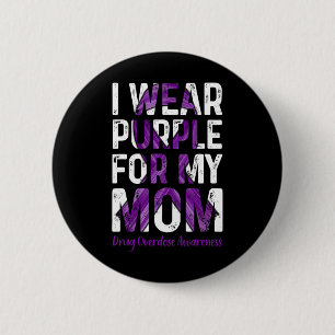 Badge Rond 5 Cm Porter le violet pour ma mère - Sensibilisation à 