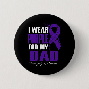 Badge Rond 5 Cm Porter le violet pour mon père Fibromyalgie Feed d