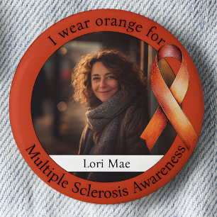 Badge Rond 5 Cm Porter Orange pour la photo de sensibilisation à l