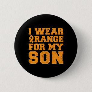 Badge Rond 5 Cm Porter Orange Pour Mon Fils Leucémie Sensibilisati