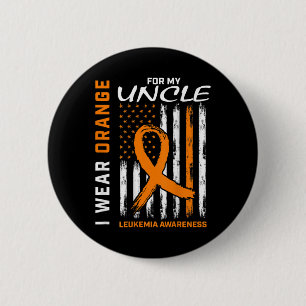 Badge Rond 5 Cm Porter Orange Pour Mon Oncle Leucémie Sensibilisat