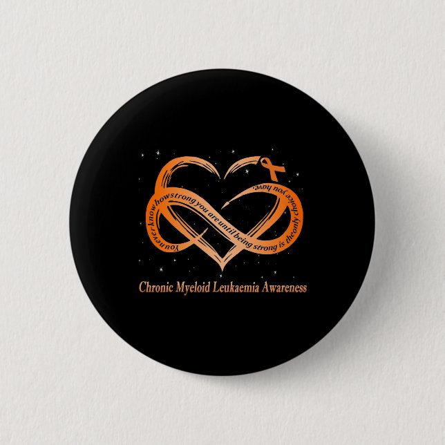 Badge Rond 5 Cm Porter Orange Pour Myéloïde Chronique Leucémie Gue (Devant)