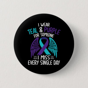 Badge Rond 5 Cm Porter Turquoise & ; Violet Pour Quelqu'Un Qui