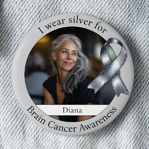 Badge Rond 5 Cm Porter un Photo de sensibilisation au cancer du ce