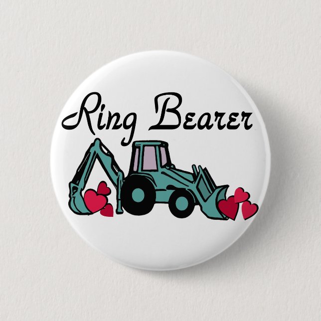 Badge Rond 5 Cm Porteur de bague Backhoe (Devant)