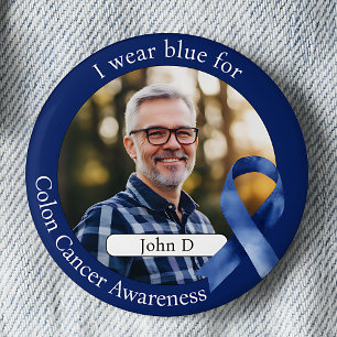 Badge Rond 5 Cm Portez du bleu pour la campagne de sensibilisation
