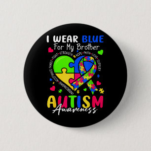 Badge Rond 5 Cm Portez du bleu pour la sensibilisation à l'autisme
