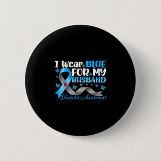 Badge Rond 5 Cm Portez du bleu pour la sensibilisation au diabète