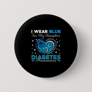 Badge Rond 5 Cm Portez du bleu pour la sensibilisation au diabète