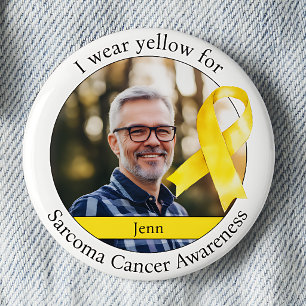 Badge Rond 5 Cm Portez du jaune pour la sensibilisation au cancer