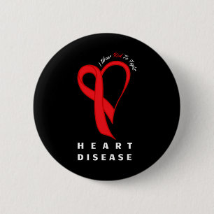 Badge Rond 5 Cm Portez du rouge pour combattre la maladie cardiaqu