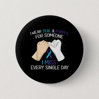 Badge Rond 5 Cm Portez du sarcelle violet pour quelqu'un que vous