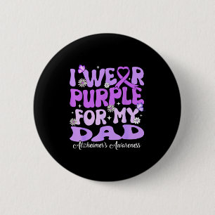 Badge Rond 5 Cm Portez du violet Papa Mois de sensibilisation à la