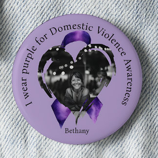 Badge Rond 5 Cm Portez du violet pour la photo de sensibilisation