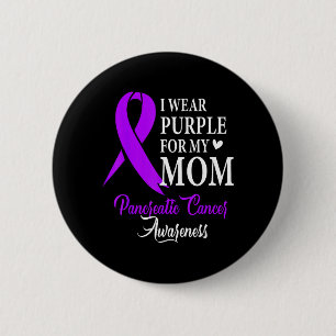 Badge Rond 5 Cm Portez du violet pour le cadeau de maman Cancer du