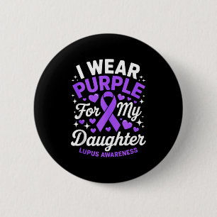 Badge Rond 5 Cm Portez du violet pour le mois de sensibilisation a