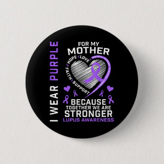 Badge Rond 5 Cm Portez du Violet pour le Ruban de Sensibilisation