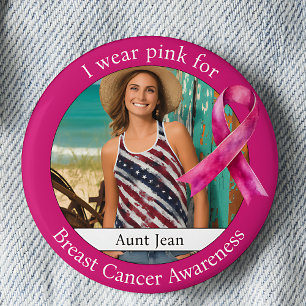 Badge Rond 5 Cm Portez le rose pour la photo de sensibilisation au