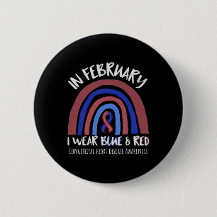 Badge Rond 5 Cm Portez le rouge en février Sensibilisation aux mal
