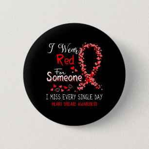 Badge Rond 5 Cm Portez le rouge pour quelqu'un Sensibilisation aux
