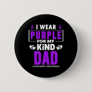 Badge Rond 5 Cm Portez le violet pour la sensibilisation de mon pè