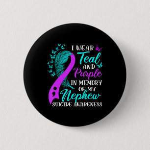 Badge Rond 5 Cm Portez le violet Turquoise en mémoire de mon suici