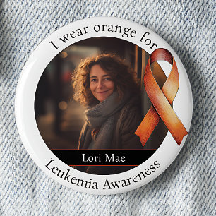 Badge Rond 5 Cm Portez Orange pour la photo de sensibilisation à l