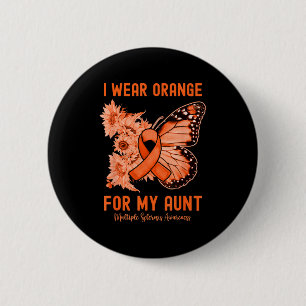 Badge Rond 5 Cm Portez orange pour la sensibilisation à la scléros