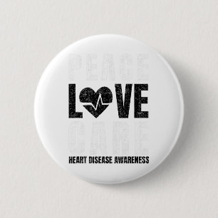Badge Rond 5 Cm Portez Red Day Love Peace Care