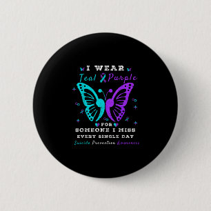 Badge Rond 5 Cm Portez sarcelle & pourpre pour la sensibilisation