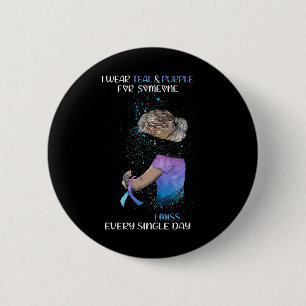 Badge Rond 5 Cm Portez Turquoise Et Violet Pour Quelqu'Un Qui Me M