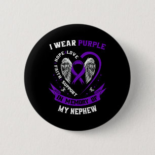 Badge Rond 5 Cm Portez Violet En Mémoire Du Cancer Pancréatique De