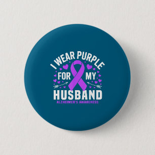 Badge Rond 5 Cm Portez Violet Mari Démence Alzheimers Sensibilisat