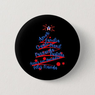 Badge Rond 5 Cm Porto Rico Christmas Feliz Navidad